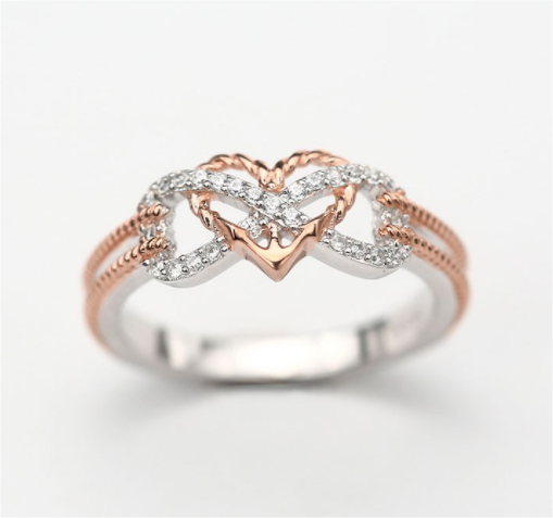 Reeds Women's Two-Tone Interlocking Heart Infinity Ring