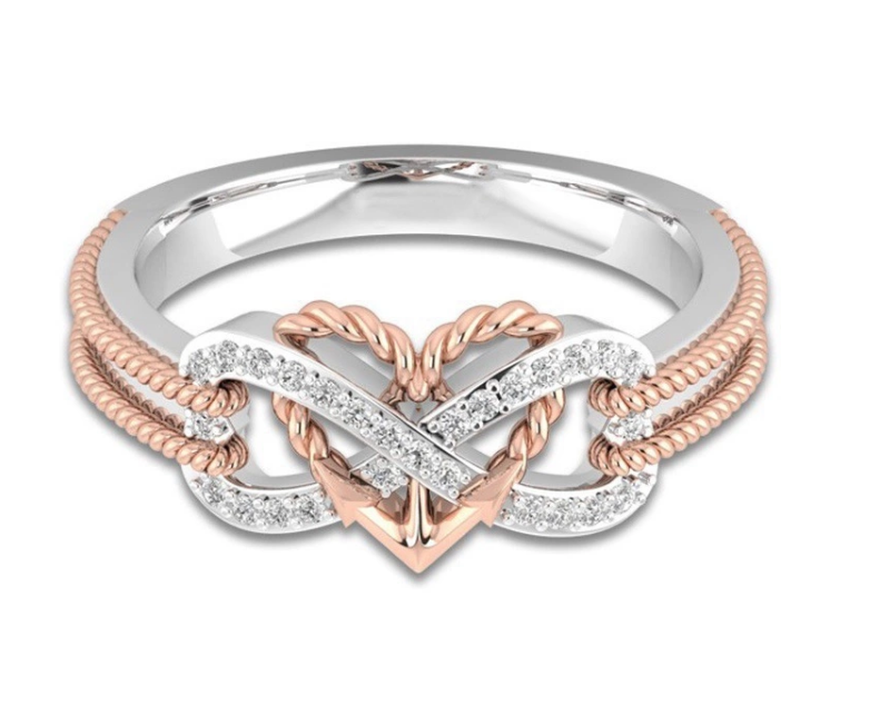 Reeds Women's Two-Tone Interlocking Heart Infinity Ring