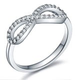 Pure Sterling Silver Infinity Ring with Zircon Gem Stones - Beautiful "Endless Love"