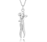 Dancing in the Sky Couples Hug Pendant - 18 Inch Chain Stainless