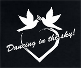 Dancing in the Sky Logo Tshirt Womens Cut Soft Cotton Heather Gray or Black