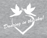 Dancing in the Sky Logo Tshirt Womens Cut Soft Cotton Heather Gray or Black