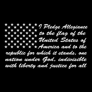 Pledge of Allegiance To The Flag - Decal White with Field of  50 Stars