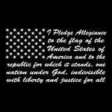 Pledge of Allegiance To The Flag - Decal White with Field of  50 Stars