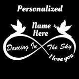 Personalized I Love You - Infinity Decal - Dancing In the Sky Design