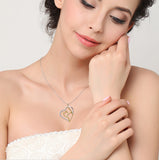 Stunning and Elegant Silver Heart with Gold colored Kitty Cat Pendant