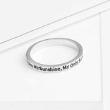 Engraved - You Are My Sunshine,My Only Sunshine .925 Sterling Silver Ring